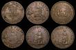 London Coins : A174 : Lot 1152 : Australia Penny Tokens (3) 1858 Melbourne, Victoria, Peace and Plenty KM#Tn285.1 Good Fine, 1857 Mel...