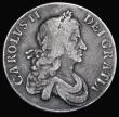 London Coins : A174 : Lot 1451 : Crown 1665 XVII edge, ESC 31, Bull 365 VG/Fine, the obverse with old grey toning, the reverse with t...