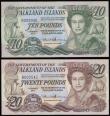 London Coins : A175 : Lot 102 : Falkland Islands 1 January 2011 (2) 10 Pounds Unc and 20 Pounds AU