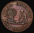 London Coins : A175 : Lot 1113 : New Zealand Halfpenny Token undated (1860-1867) Edward Reece, Christchurch, Reverse: Seated male fig...