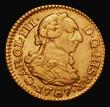 London Coins : A175 : Lot 1142 : Spain Half Escudo Gold 1787 DV KM#425.1 Fine or better/Good Fine