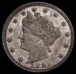 London Coins : A175 : Lot 1167 : USA Five Cents 1883 Barber Liberty Head First Type, No Cents, Repunched Date, with a small extra lin...