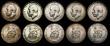 London Coins : A175 : Lot 1343 : Shillings (5) 1914 ESC 1424, Bull 3803 GEF with a scratch on the obverse, 1915 ESC 1425, Bull 3804 L...