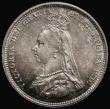 London Coins : A175 : Lot 1719 : Shilling 1887 Jubilee Head, Q of QUI has virtually no tail, ESC 1351, Bull 3137, Davies 981 dies 1B,...