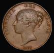 London Coins : A175 : Lot 2170 : Penny 1858 Large Rose, W.W on truncation, Ornamental Trident Fine, in an LCGS holder and graded LCGS...