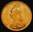 London Coins : A175 : Lot 2941 : Sovereign 1889 G: of D:G: closer to the crown S.3866B, DISH L11 Fine/NVF