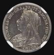 London Coins : A175 : Lot 3058 : Threepence 1893 Veiled Head Proof ESC 2105, Bull 3445, Davies 1351E dies 2A, in an NGC holder and gr...