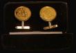 London Coins : A175 : Lot 918 : Half Sovereigns 2000 (2) A/UNC to UNC in a pair of 9 carat gold cufflinks, total weight 14.12 gramme...