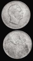 London Coins : A176 : Lot 1017 : Romania (2) 100,000 Lei 1946 KM#71 UNC with a pleasing golden tone, 500 Lei 1941 Bessarabia Reunion ...