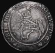 London Coins : A176 : Lot 1126 : Halfcrown Charles I Group II, Second horseman, type 2c, Obverse: Legend reads MA instead of MAG, Rev...
