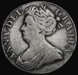 London Coins : A176 : Lot 1169 : Crown 1708 Plumes, SEPTIMO edge ESC 108, Bull 1347 Fine, the reverse slightly better, scarce