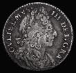 London Coins : A176 : Lot 1749 : Sixpence 1697 Second Bust ESC 1564, Bull 1224 VG/Near Fine the reverse with some old scratches, Rare...
