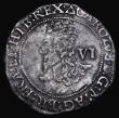 London Coins : A177 : Lot 1338 : Sixpence Charles I Group E, Fifth 'Aberystwyth' Bust, type 4.2, Obverse with large V1, leg...