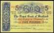 London Coins : A177 : Lot 172 : Scotland - Royal Bank of Scotland Five Pounds 2/11/1964 uniface, Signatures Bannatyne and Campbell, ...
