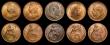 London Coins : A177 : Lot 2357 : Pennies (10) 1899, 1901, 1907, 1910, 1911, 1912, 1918, 1929, 1930, 1936, the 1907 EF toned, the othe...