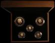 London Coins : A177 : Lot 618 : United Kingdom 2009 Gold Proof Set a five-coin set Five Pounds, Two Pounds, Sovereign, Half Sovereig...