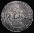 London Coins : A179 : Lot 1326 : Crown Charles I Truro Mint, Obverse: King on horseback, head in profile, sash flies out in two ends,...