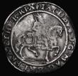 London Coins : A179 : Lot 1354 : Halfcrown James I Third Coinage, bird-headed harp in shield, S.2666, mintmark Lis, 14.81 grammes, Fi...