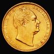 London Coins : A180 : Lot 1451 : Half Sovereign 1834 Small size, on a 17.9mm flan, Marsh 410, S.3830, VF/Good Fine, the obverse smoot...