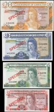 London Coins : A180 : Lot 153 : Gibraltar SPECIMEN Franklin Mint Collectors set Pick CS1 of 4 notes - 1, 5, 10 and 20 Pounds (Simila...