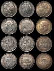 London Coins : A180 : Lot 2201 : Sixpences (6) 1818 Bright EF, 1819 EF cleaned, 1825 GVF lightly toned, 1866 Die Number 39 GVF/NEF, 1...