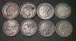 London Coins : A180 : Lot 2216 : Sixpences (8) 1864 Serif 4 ESC 1713, Bull 3211, Davies 1066, Die Number 30 VG, 1865 ESC 1714, Bull 3...
