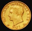 London Coins : A181 : Lot 1068 : Italian States - Kingdom of Napoleon 20 Lire Gold 1812M with second 1 over 0 in date, as KM#11, the ...