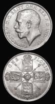 London Coins : A181 : Lot 1699 : Florin 1919 ESC 938, Bull 3764 A/UNC and lustrous, Shilling 1919 ESC 1429, Bull 3808 UNC with an att...