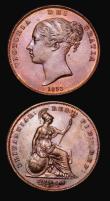 London Coins : A181 : Lot 1915 : Pennies (2) 1853 Ornamental Trident Peck 1503 Colon closer to DEF, GEF with traces of lustre and a s...