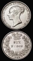 London Coins : A181 : Lot 2101 : Sixpences (2) 1839 ESC 1684, Bull 3170 Near VF/VF, 1844 ESC 1690 Bright GVF