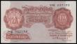 London Coins : A181 : Lot 78 : Ten Shillings Peppiatt B262 issued 1948 threaded variety, last series 54E 557182, AU