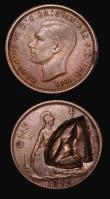 London Coins : A181 : Lot 896 : Mint Error - Mis-Strike Penny 1948 a spectacular strike-through error a triangular area 15mm x 16mm ...