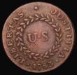 London Coins : A182 : Lot 1388 : USA Constellation Nova Copper 1783, Small U.S, Pointed rays, 24 pairs of leaves, Crosby 1-A, 8.27 gr...