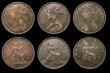 London Coins : A182 : Lot 1622 : Pennies (6) 1873 Freeman 64 dies 6+G, EF with dull surfaces, 1874H Freeman 66 dies 6+G EF/GVF, 1876H...