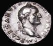 London Coins : A182 : Lot 2131 : Roman Denarius Vespasian (69-71AD) Obverse: Laureate head right IMP CAESAR VESPASIANVS AVG, Reverse:...