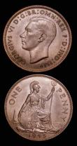 London Coins : A182 : Lot 2833 : Pennies (2) 1938 Freeman 222 dies 2+B UNC with practically full lustre, a choice example, 1945 Freem...