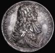 London Coins : A182 : Lot 612 : James, Duke of York and Mary 1680, 51mm diameter, cast, Obverse: Bust right, armoured and draped, IA...