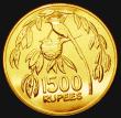 London Coins : A183 : Lot 1128 : Seychelles 1500 Rupees 1978 Gold Conservation series - Flycatcher KM#41 Lustrous UNC
