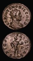 London Coins : A183 : Lot 1298 : Roman Antoninianus (2) Carus (282-283AD) Obverse: Bust right, radiate, draped and laureate, IMP CARV...