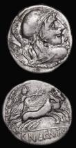 London Coins : A183 : Lot 1319 : Roman Republic Denarius (2) L.Rubrius Cossenus (87BC) Obverse: Laureate head of Jupiter right, DOSS ...