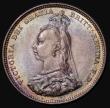 London Coins : A183 : Lot 2112 : Shilling 1887 Jubilee Head ESC1351, Bull 3137, Davies 982 dies 1C, UNC with light cabinet friction a...