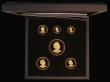 London Coins : A183 : Lot 497 : Alderney 2021 a 6-coin set in .999 gold 'The Queen's 95th Birthday 24 carat Gold Sovereign...