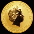 London Coins : A185 : Lot 1870 : Australia $100 Gold Kangaroo 2018P Reverse: Two Kangaroos bounding right, KM#3587, Gold One Ounce, U...