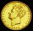 London Coins : A185 : Lot 2867 : Sovereign 1825 Bare Head, Marsh 10, S.3801, VF/About VF Ex-Jewellery, the surfaces far superior to m...