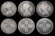 London Coins : A185 : Lot 3114 : Florins (6) 1849 VG, 1853 VG, 1857 Fair, 1860 VG, 1886 VG, 1887 Gothic VG the reverse slightly bette...