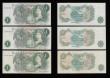 London Coins : A186 : Lot 144 : One Pound Fforde B308 issued 1967, G reverse replacements (5) various mid M--M prefixes Unc (3), EF ...