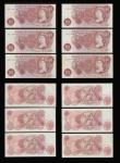 London Coins : A186 : Lot 147 : Ten Shillings Fforde 1967 (10) B310 first run A01N 376764 Fine, B311 replacements (3) prefixes M75, ...