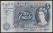 London Coins : A186 : Lot 157 : Five Pounds Page B324 issued 1971 last series 36H 858444 Unc and seldom offered