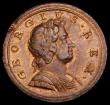 London Coins : A186 : Lot 1816 : Halfpenny 1720 Peck 795 NEF with traces of lustre, a small striking flaw on the obverse rim and some...