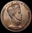 London Coins : A186 : Lot 849 : Coronation of Edward VIII 1937 57mm diameter in bronze by E. Carter Preston, Obverse: Crown bust in ...